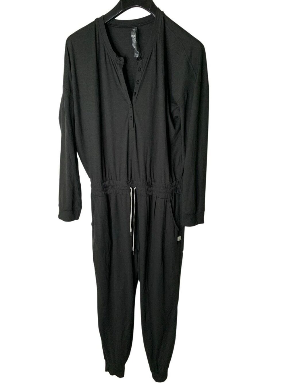 Vuori Jumpsuit Lux Henley Long Sleeve Romper dark gray women's size large VW478
